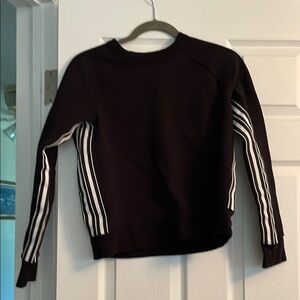 Athleta Black Sweatshirt with White Stripes